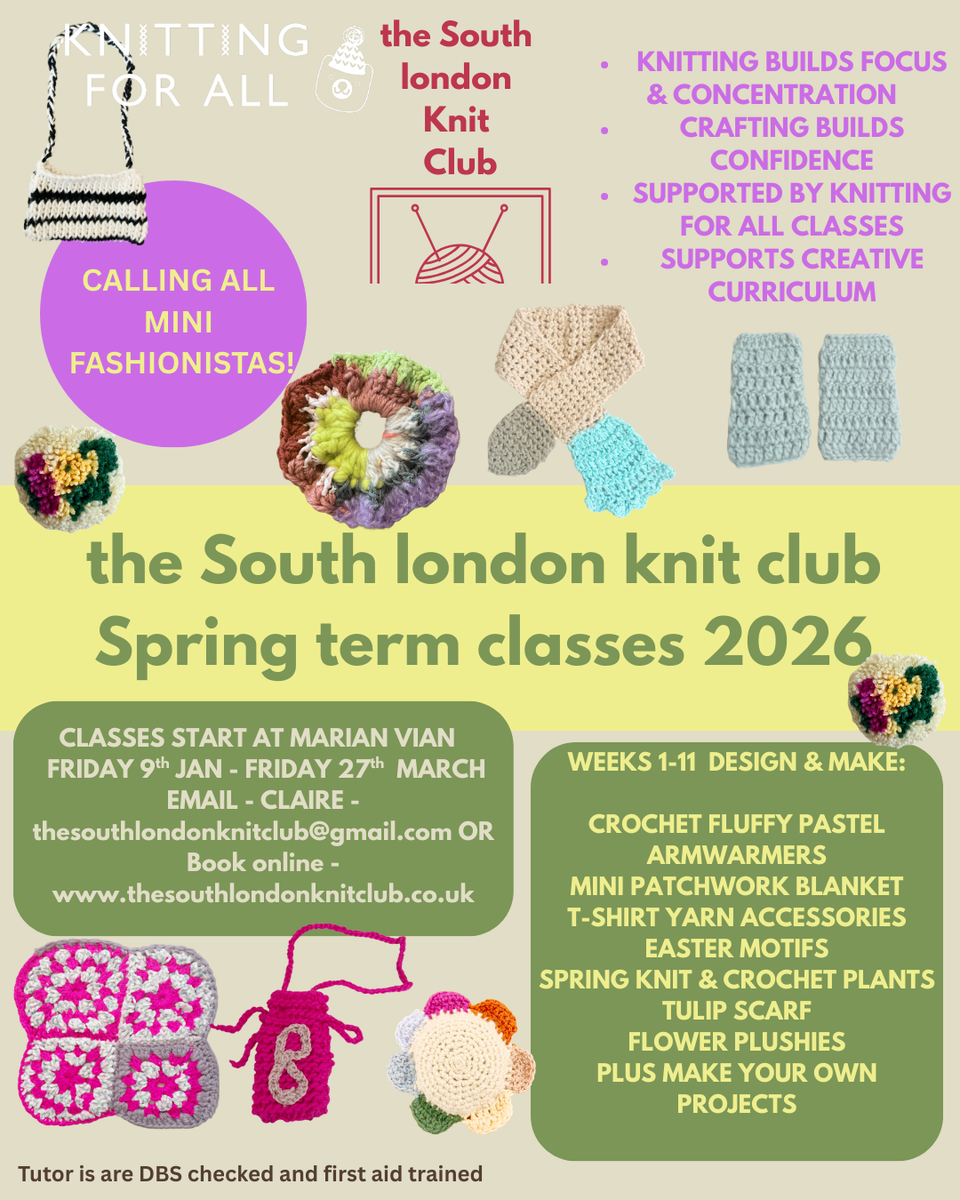 Spring term- MARIAN VIAN PRIMARY SCHOOL- FRIDAY 9th JAN - FRIDAY 27th MARCH 3:30-4:30pm