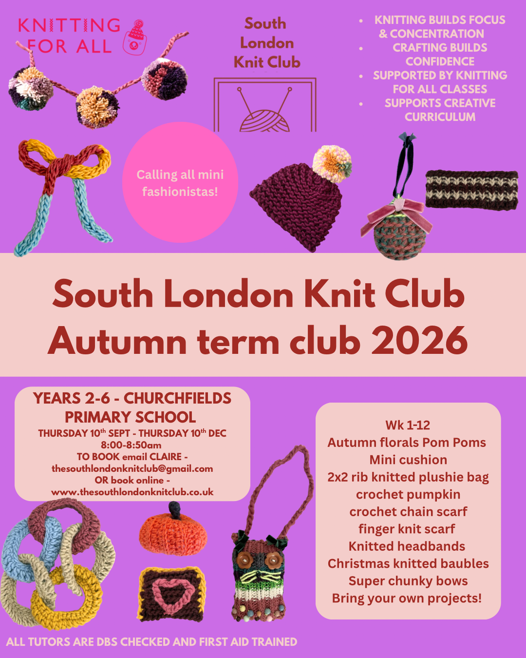 Autumn Winter Term 2026 Churchfields Primary school Thurs 10th Sept -Thurs 10th Dec 8-8:50am