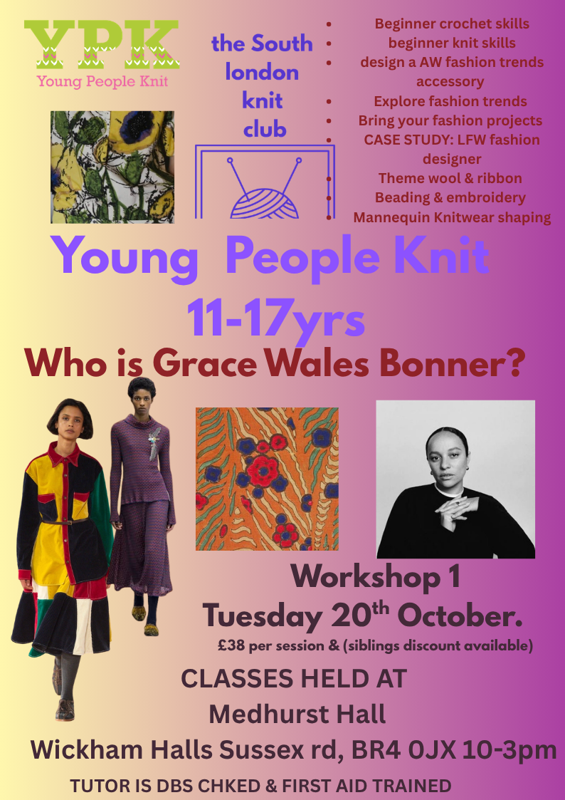 YOUNG PEOPLE'S KNIT OCTOBER HALF TERM - Sussex Halls 10-3pm